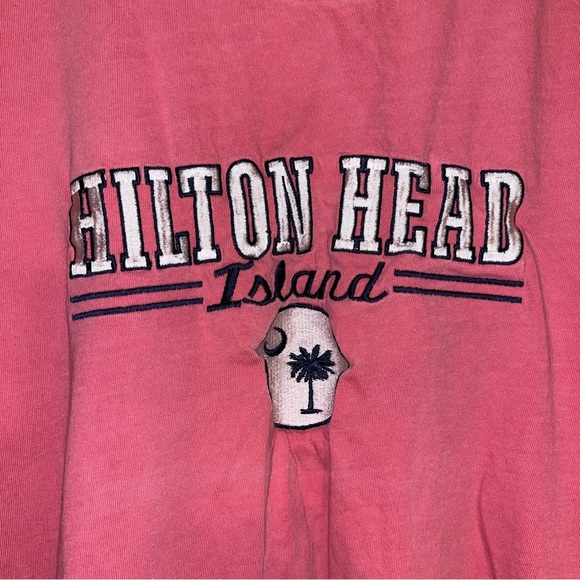 vintage Y2K Hilton Head South Carolina Embroidered Shirt XL Tourist Beach Summer - Picture 2 of 4